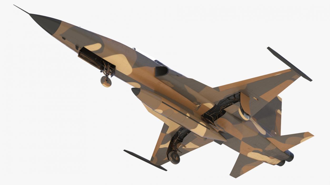 3D Military Camouflaged Fighter Jet with Pilot model