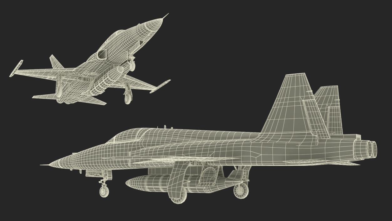 3D Military Camouflaged Fighter Jet with Pilot model