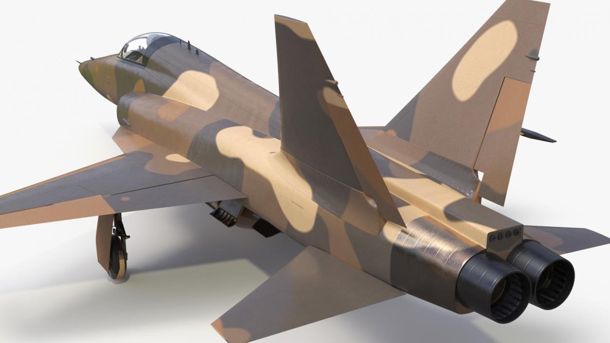 3D Military Camouflaged Fighter Jet with Pilot model