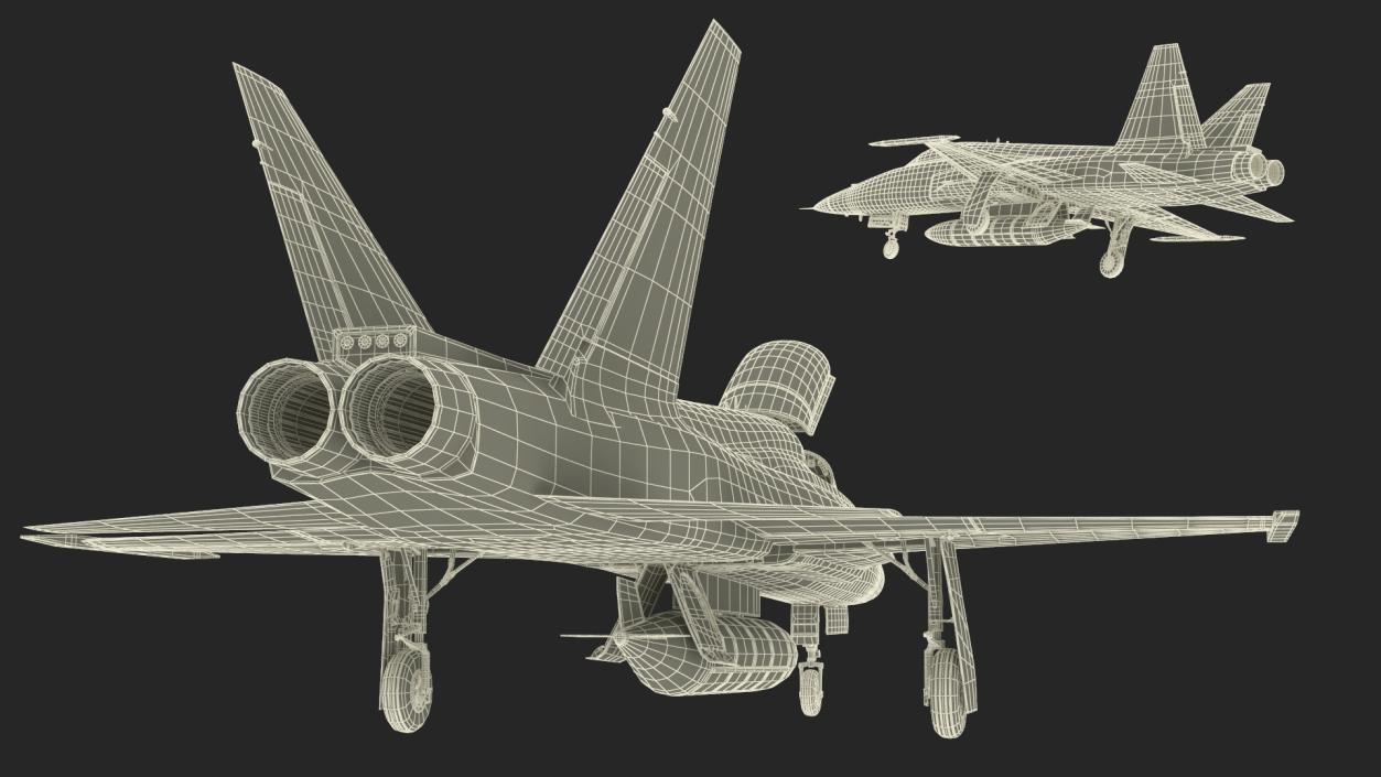 3D Military Camouflaged Fighter Jet with Pilot model