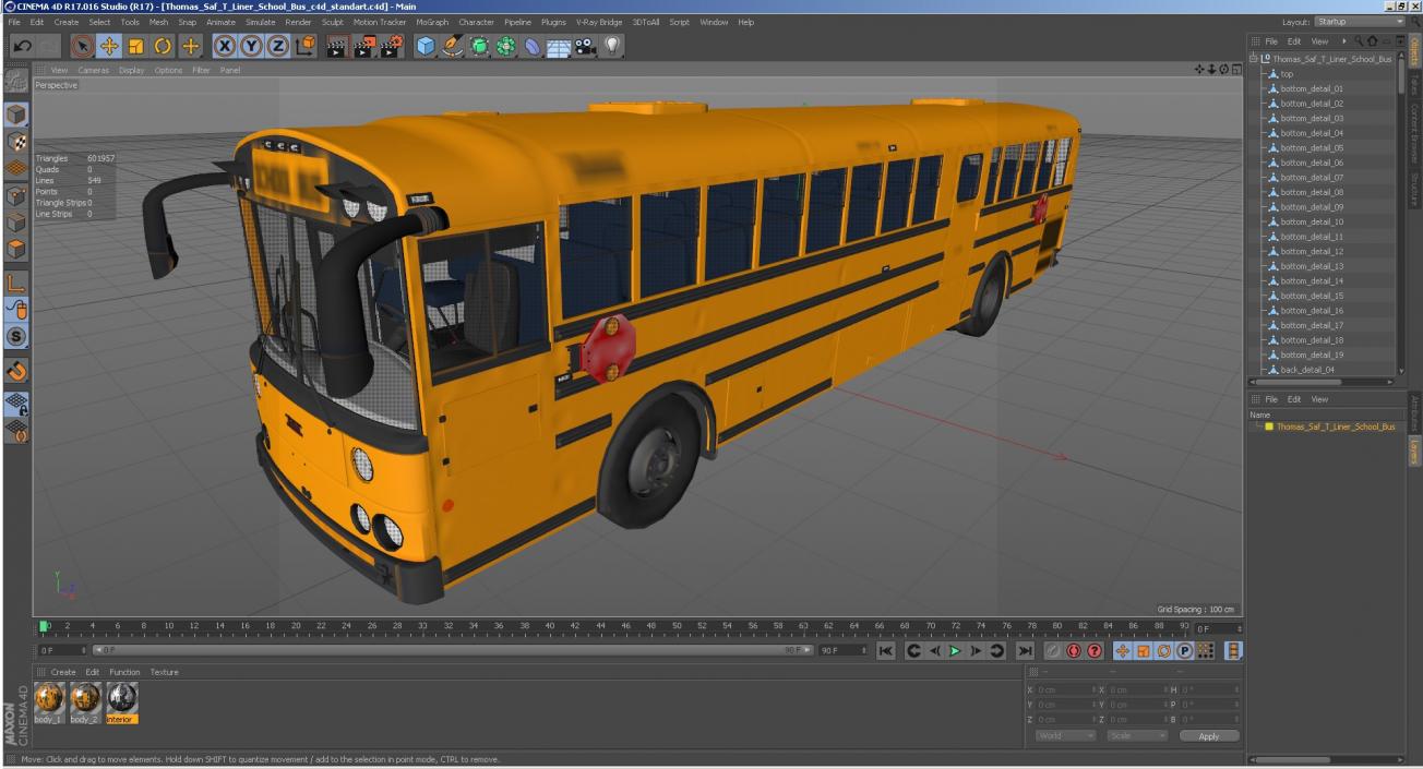 Thomas Saf T Liner School Bus 3D model