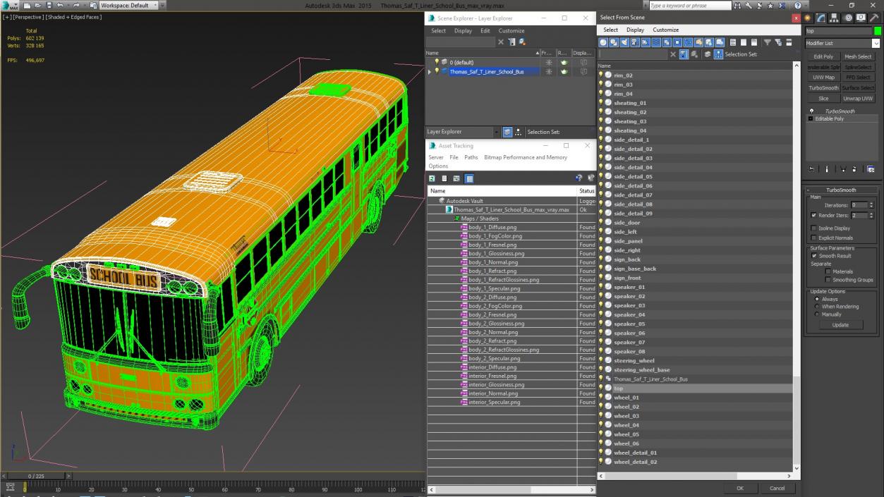 Thomas Saf T Liner School Bus 3D model