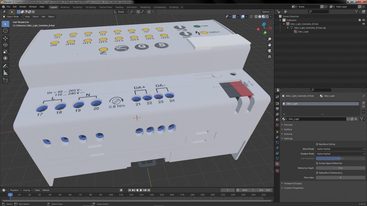 3D DALI Light Controller 8-Fold model