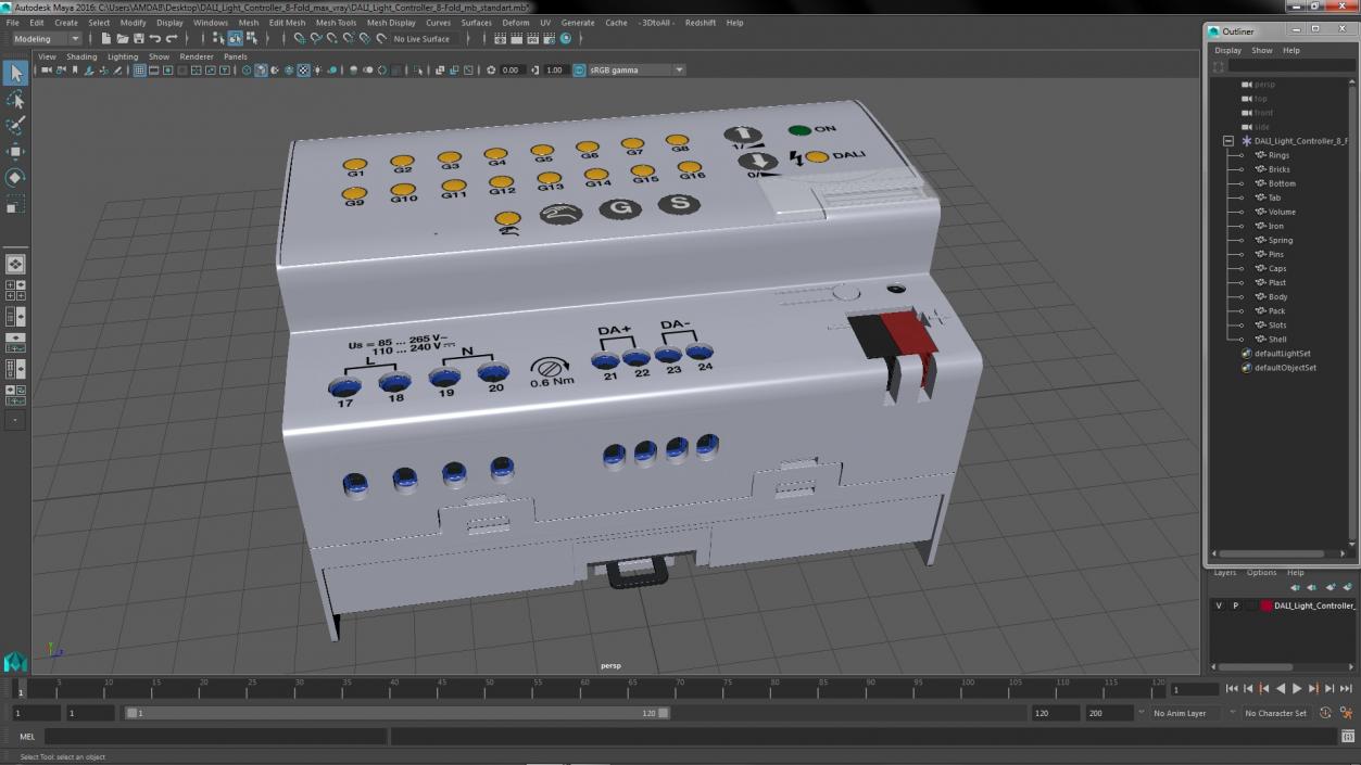 3D DALI Light Controller 8-Fold model