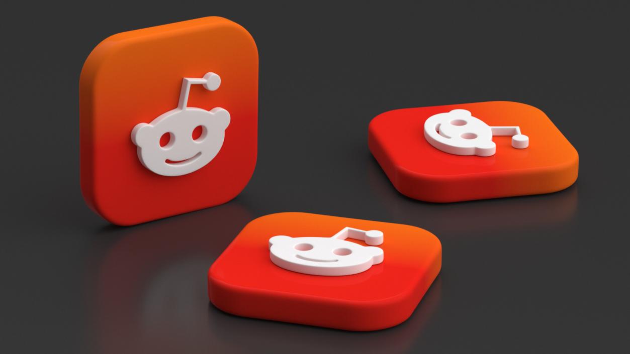 Reddit Social Media Icon 3D model