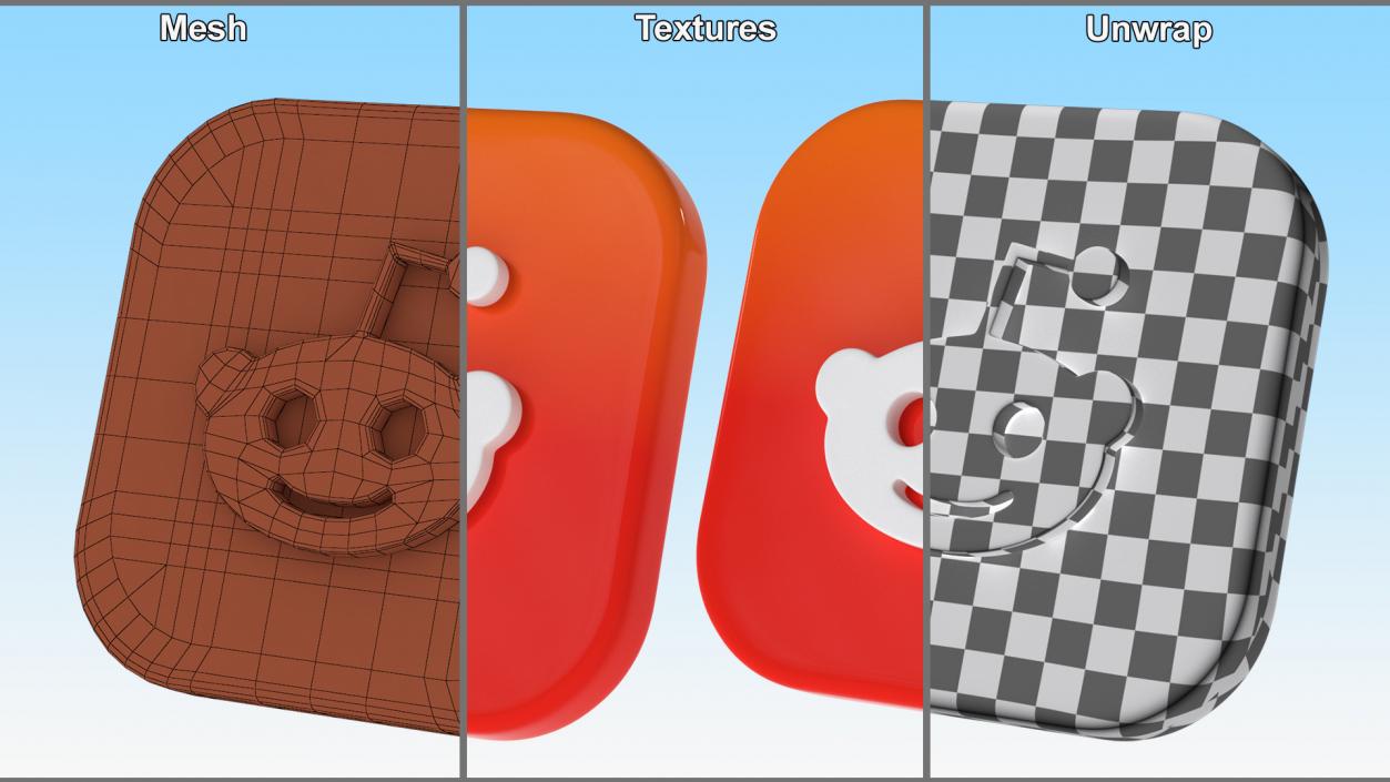 Reddit Social Media Icon 3D model