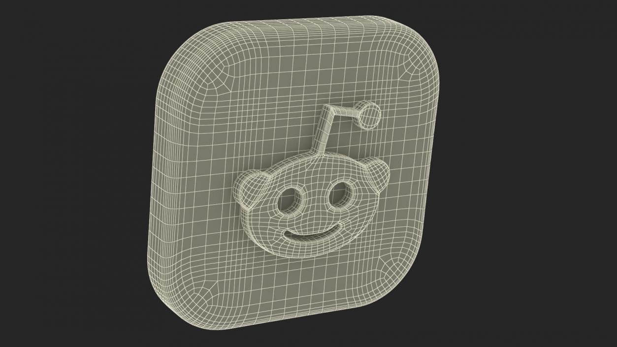 Reddit Social Media Icon 3D model