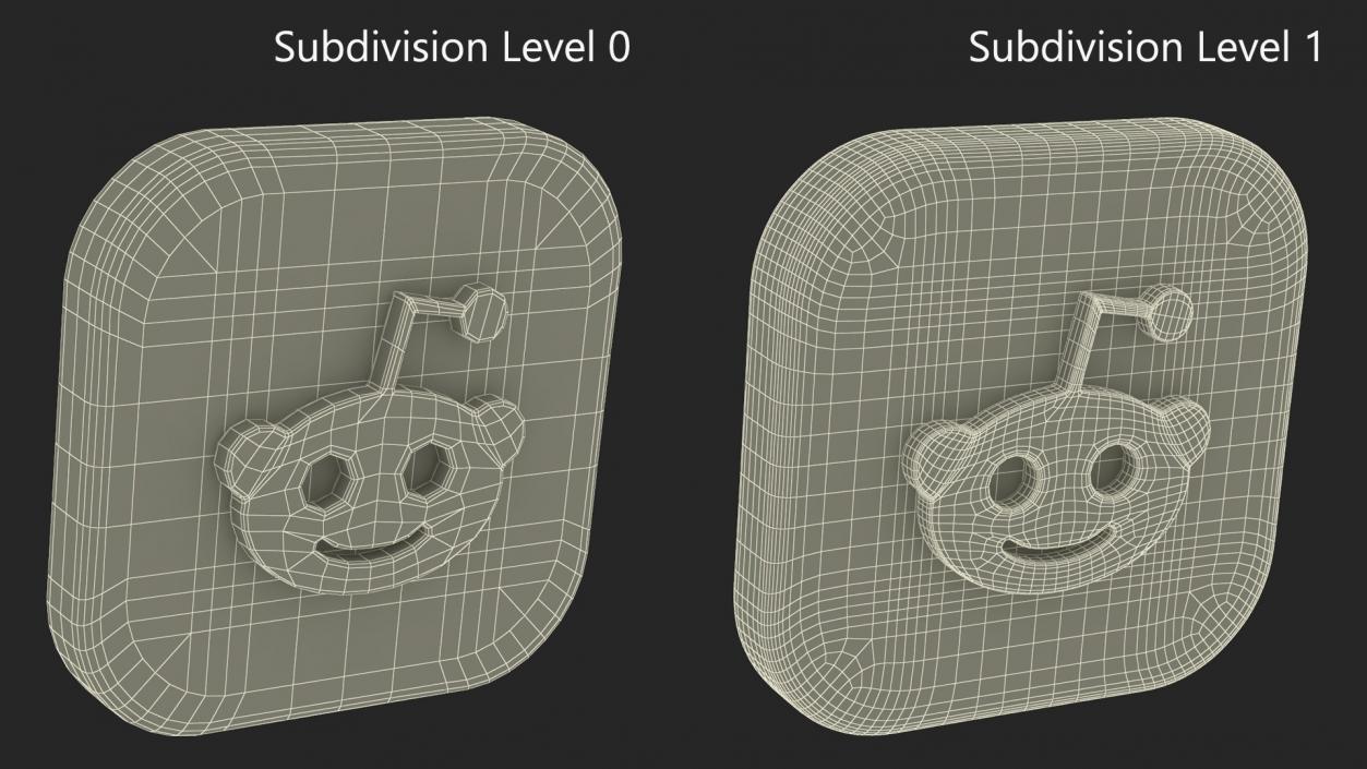 Reddit Social Media Icon 3D model