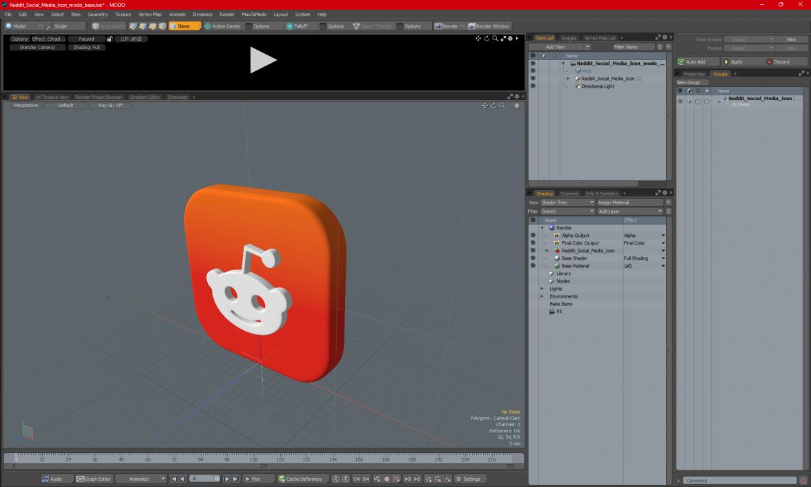 Reddit Social Media Icon 3D model