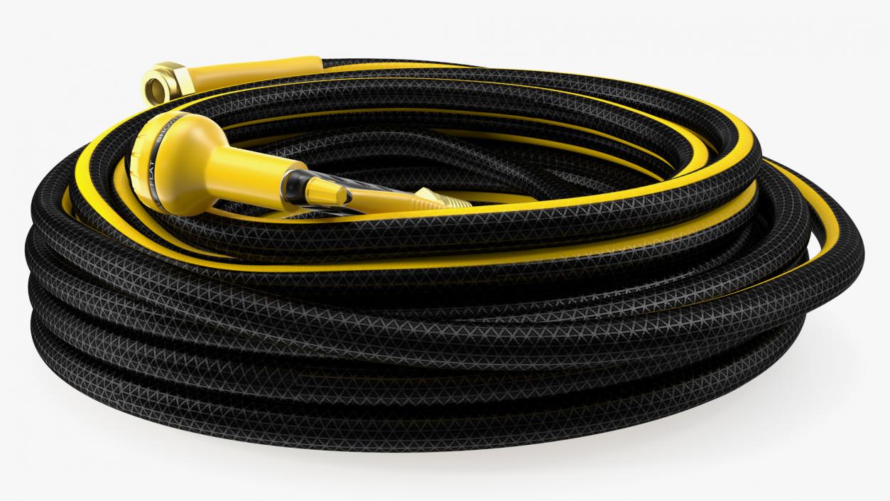 3D Black Garden Hose and Trigger Nozzle