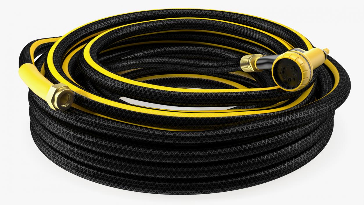 3D Black Garden Hose and Trigger Nozzle