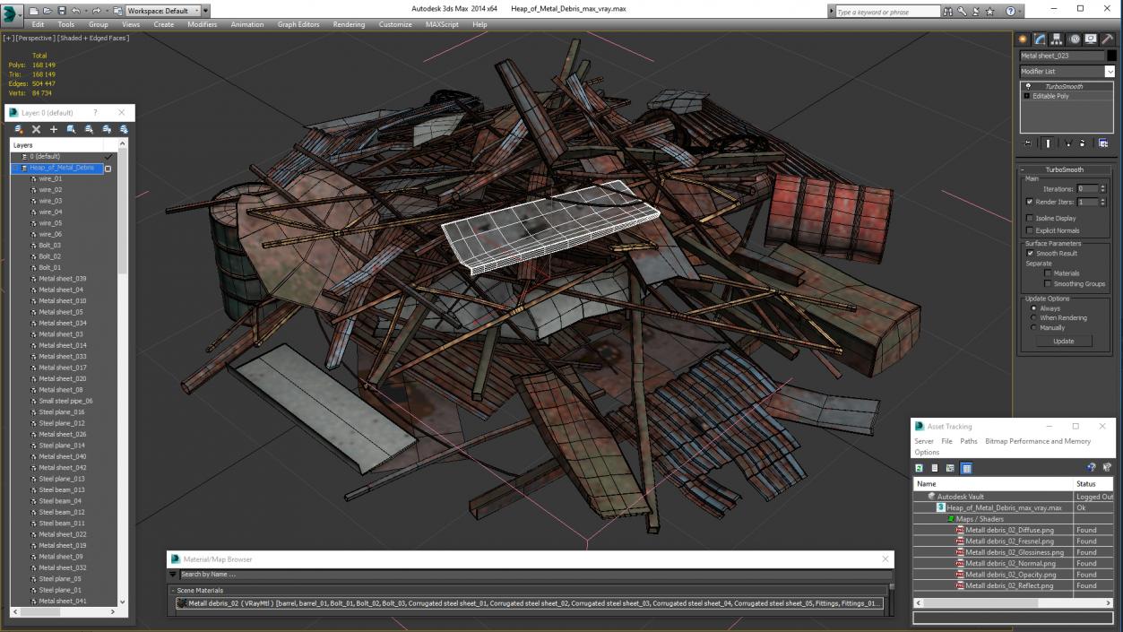 3D model Heap of Metal Debris