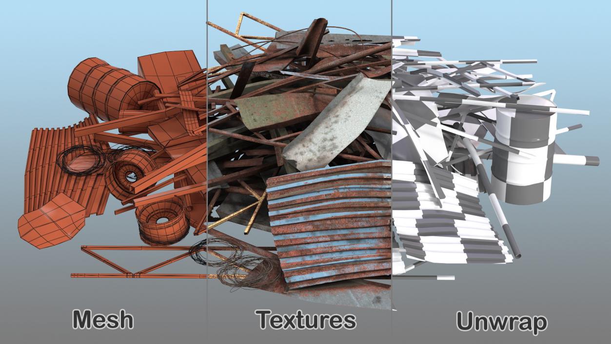 3D model Heap of Metal Debris