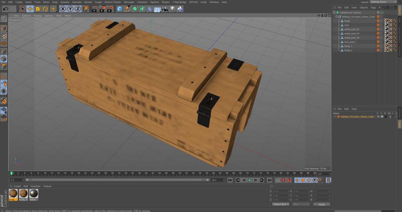 3D Military Wooden Ammo Crate