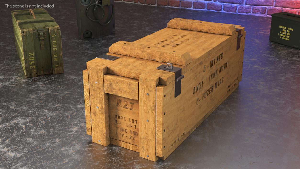 3D Military Wooden Ammo Crate