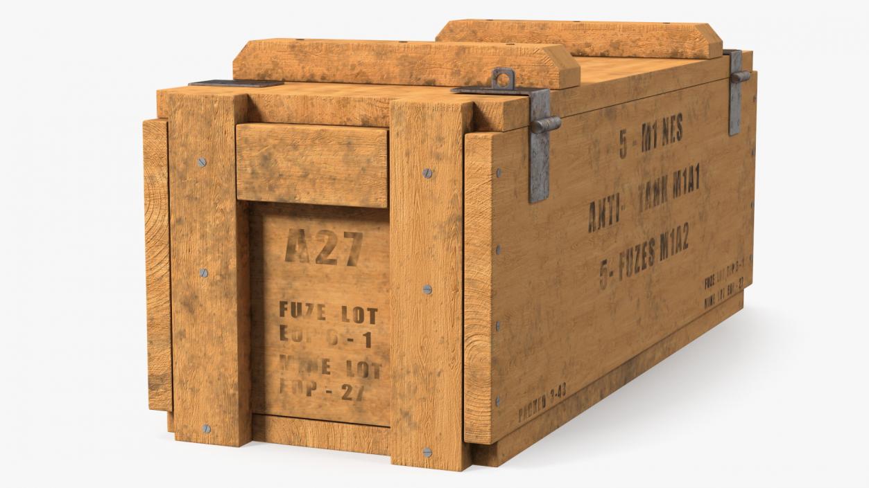 3D Military Wooden Ammo Crate