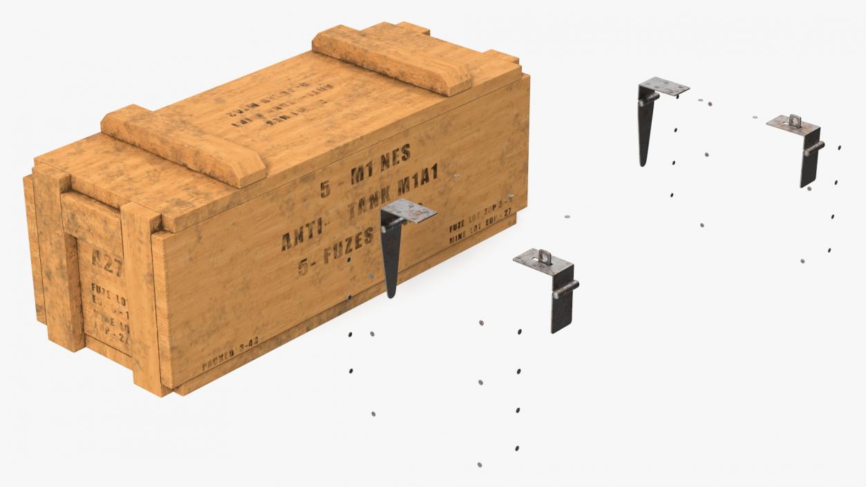 3D Military Wooden Ammo Crate