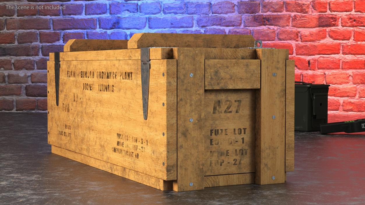 3D Military Wooden Ammo Crate