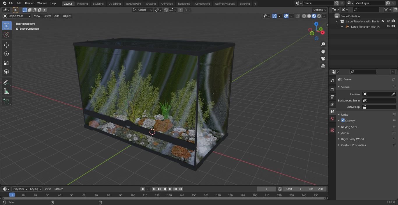 Large Terrarium with Plants Garden 3D model