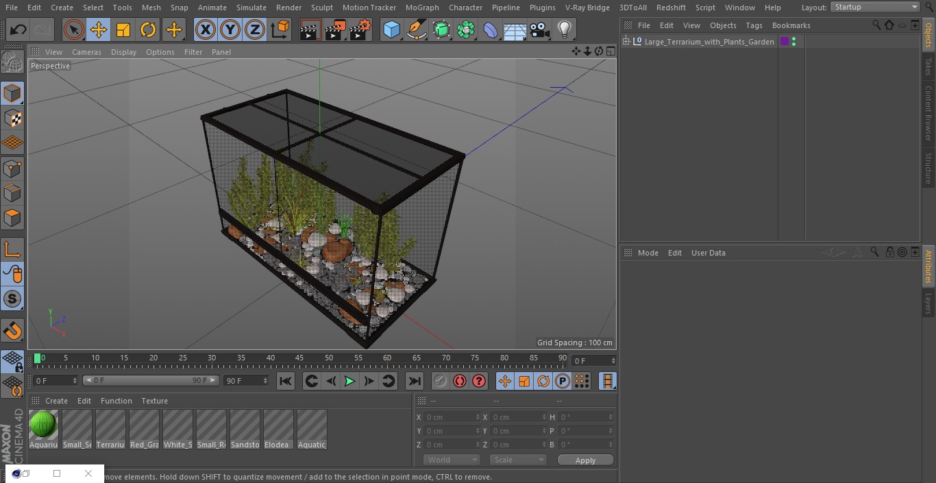 Large Terrarium with Plants Garden 3D model