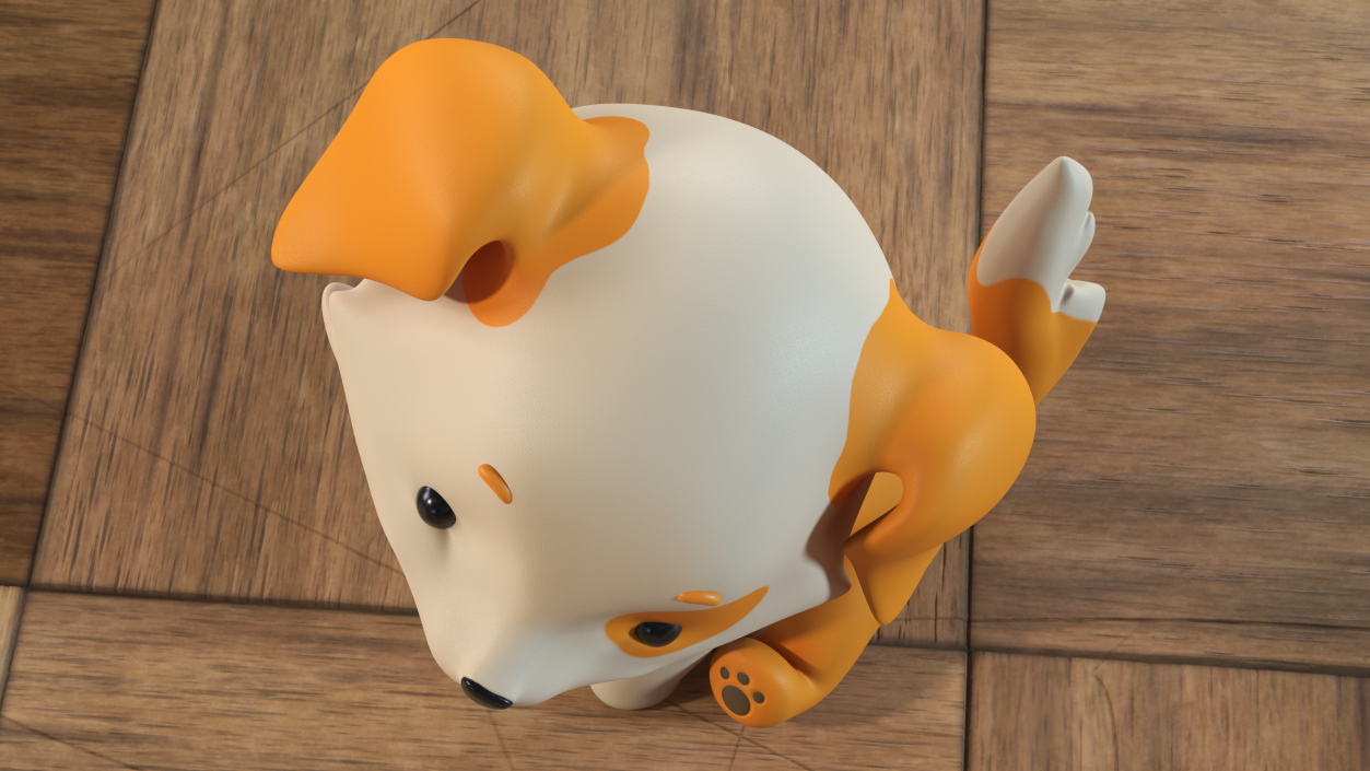 3D model Cartoon Puppy Dog Sitting Pose