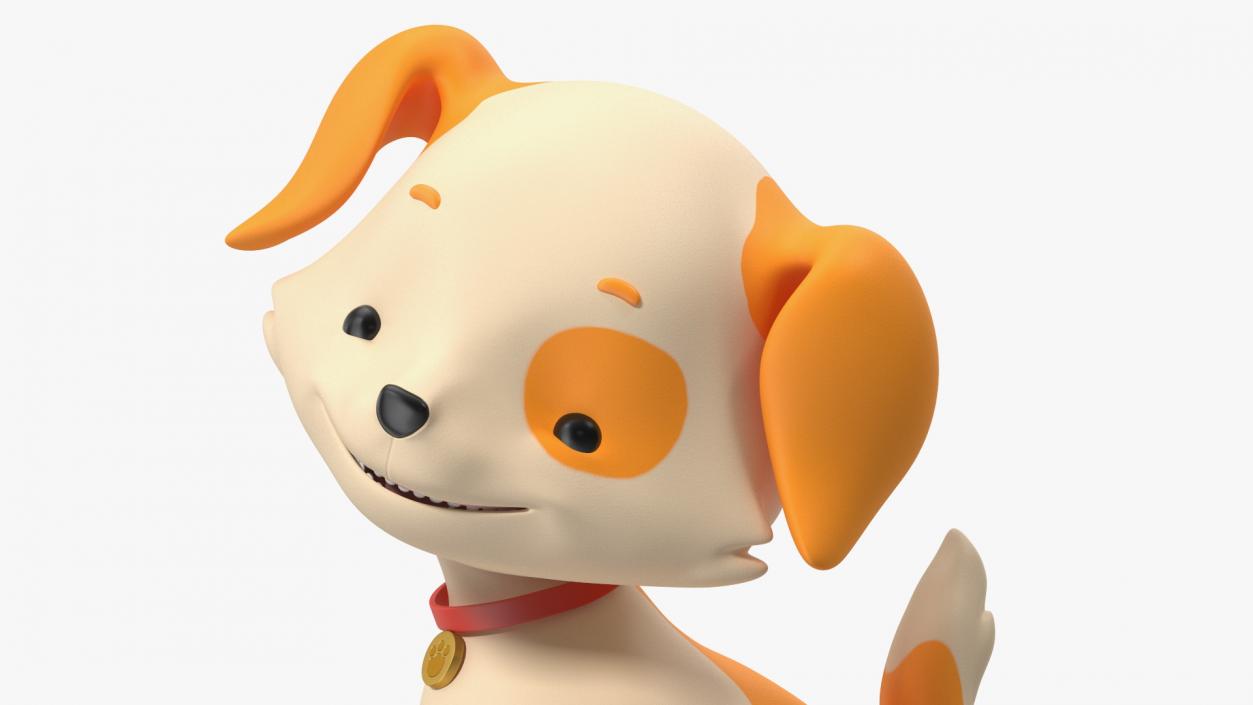 3D model Cartoon Puppy Dog Sitting Pose