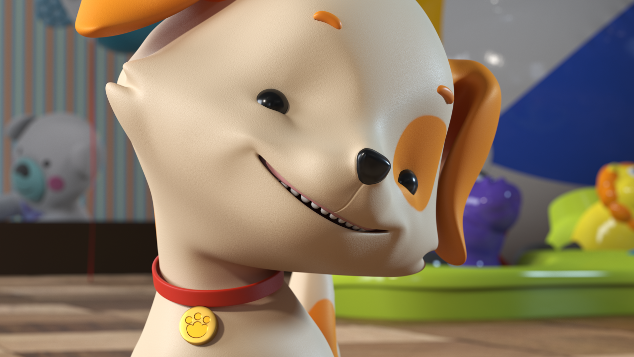 3D model Cartoon Puppy Dog Sitting Pose