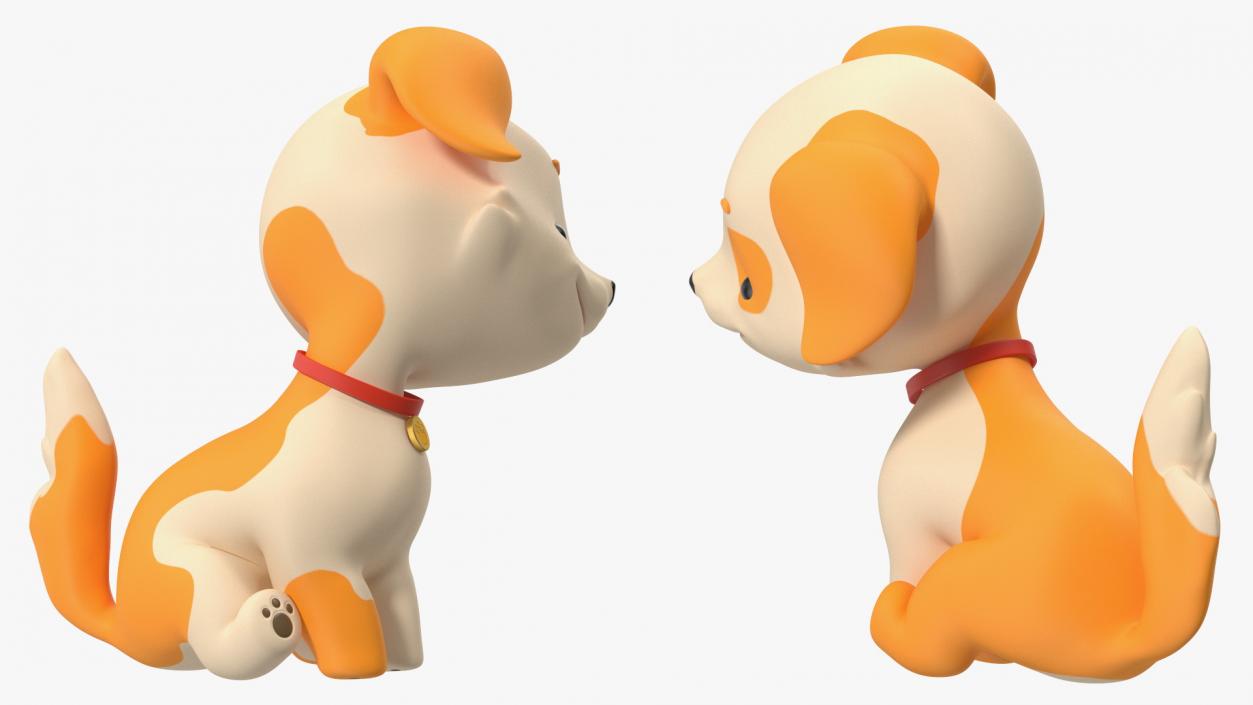 3D model Cartoon Puppy Dog Sitting Pose