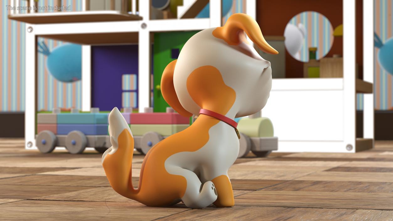 3D model Cartoon Puppy Dog Sitting Pose