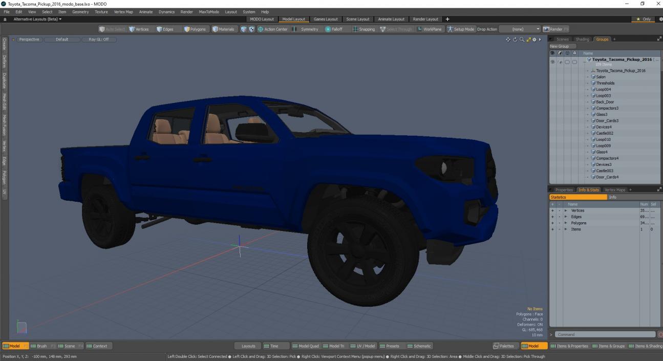 3D model Toyota Tacoma Pickup 2016