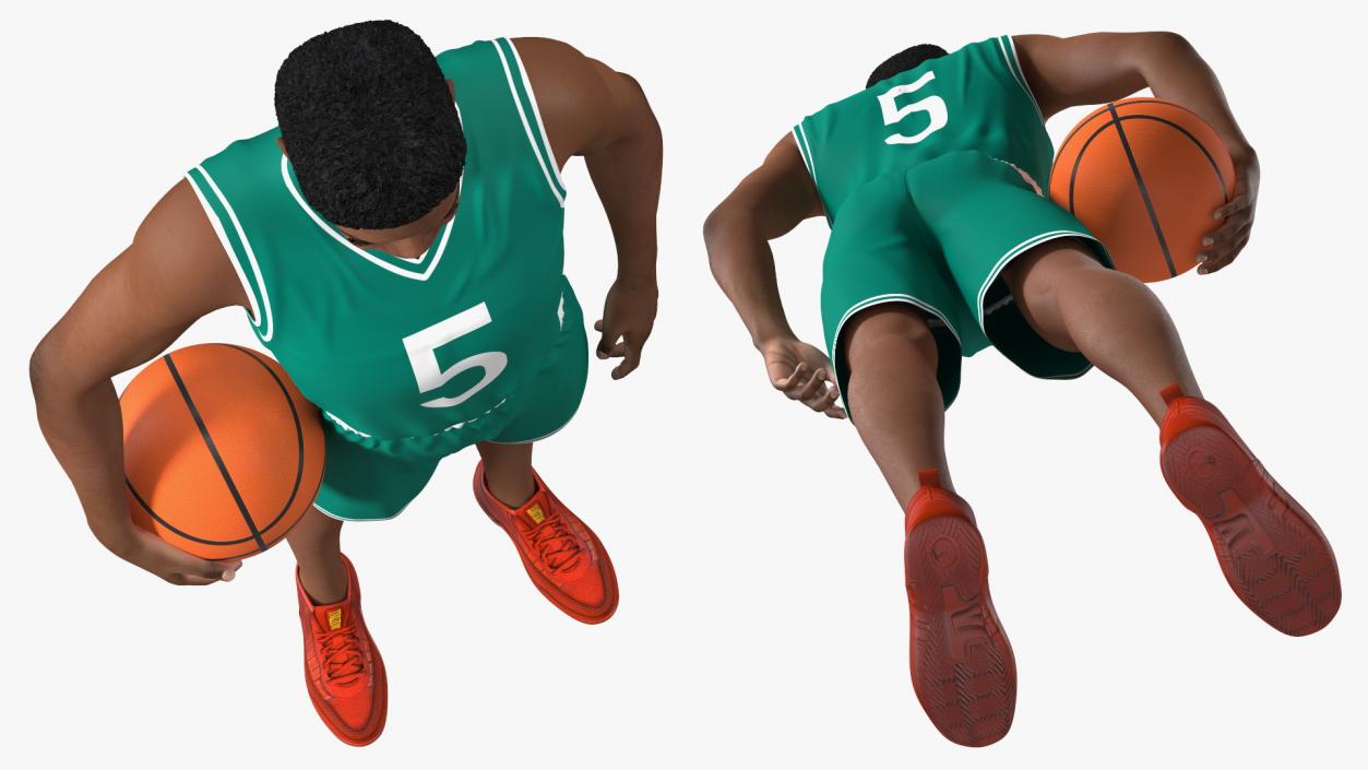 3D Light Skin Teenager Basketball Player Standing Pose