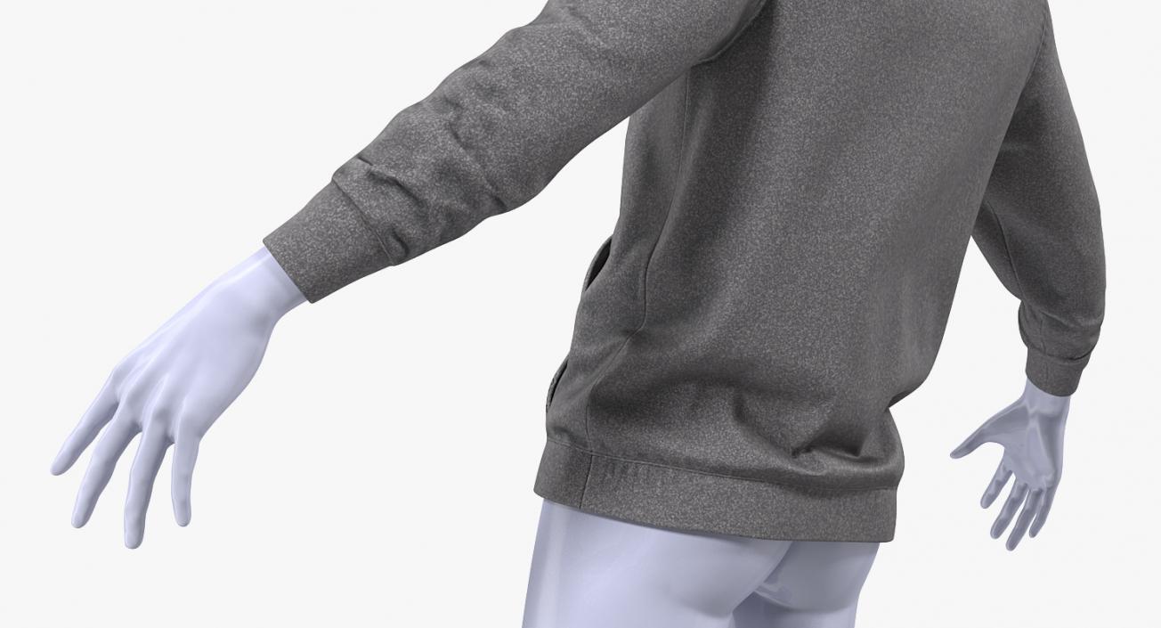 3D Grey Hoodie Nike Raised Hood on Mannequin