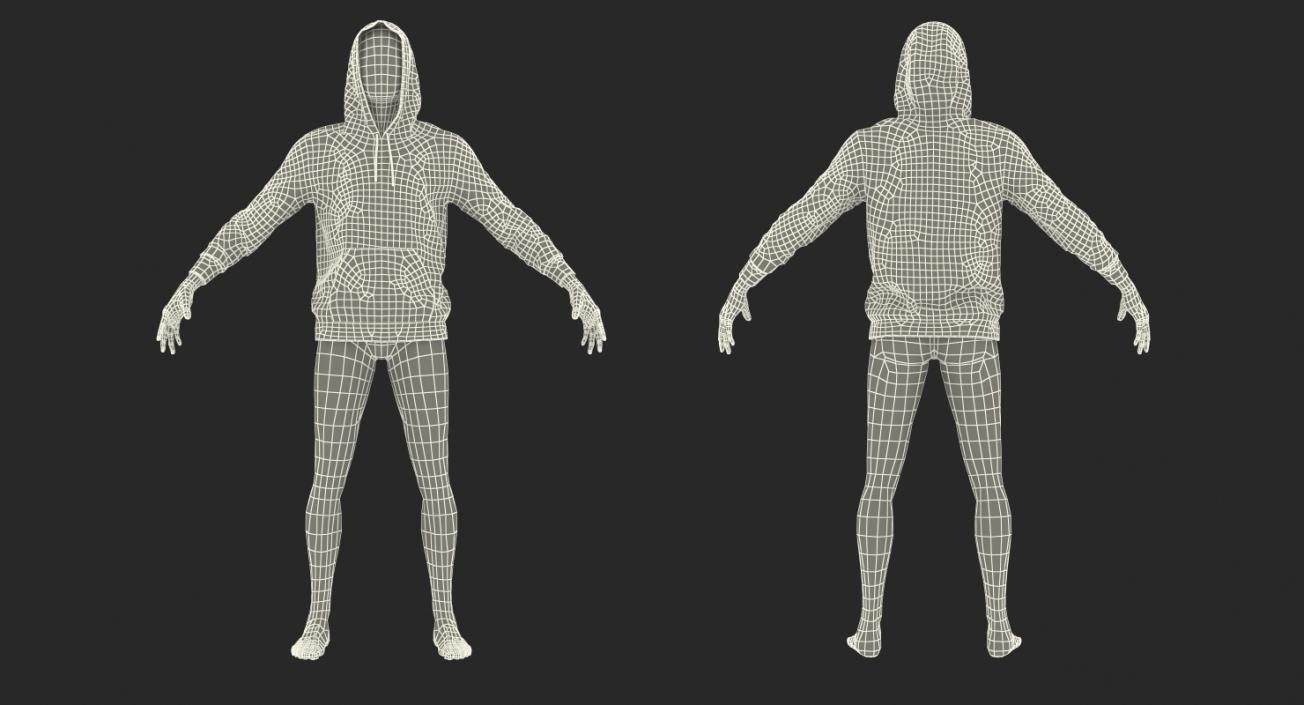 3D Grey Hoodie Nike Raised Hood on Mannequin