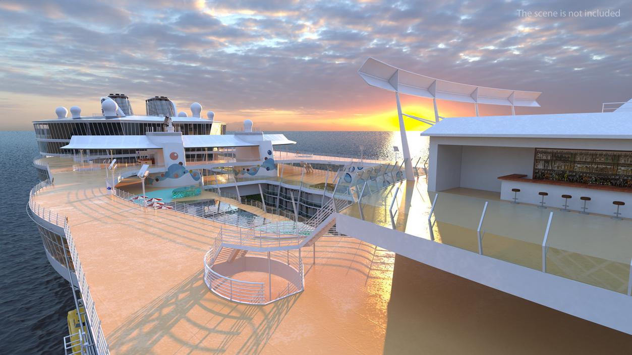 3D Cruise Ship Simple Details