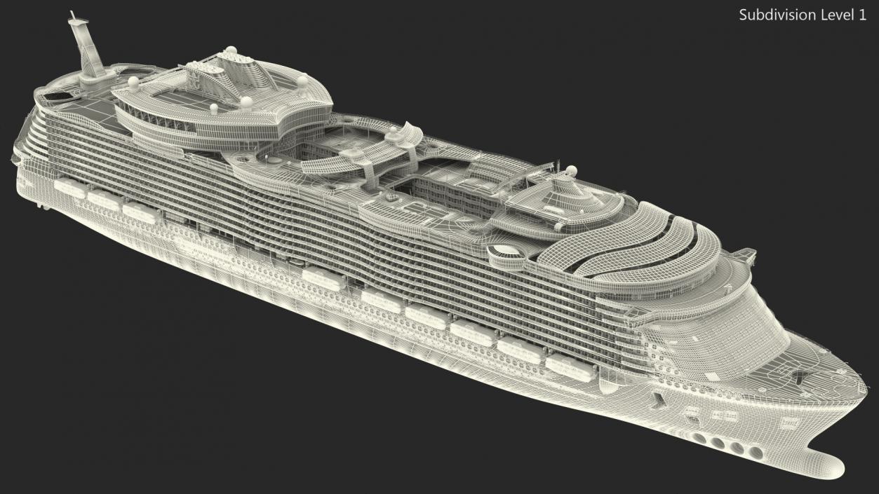 3D Cruise Ship Simple Details