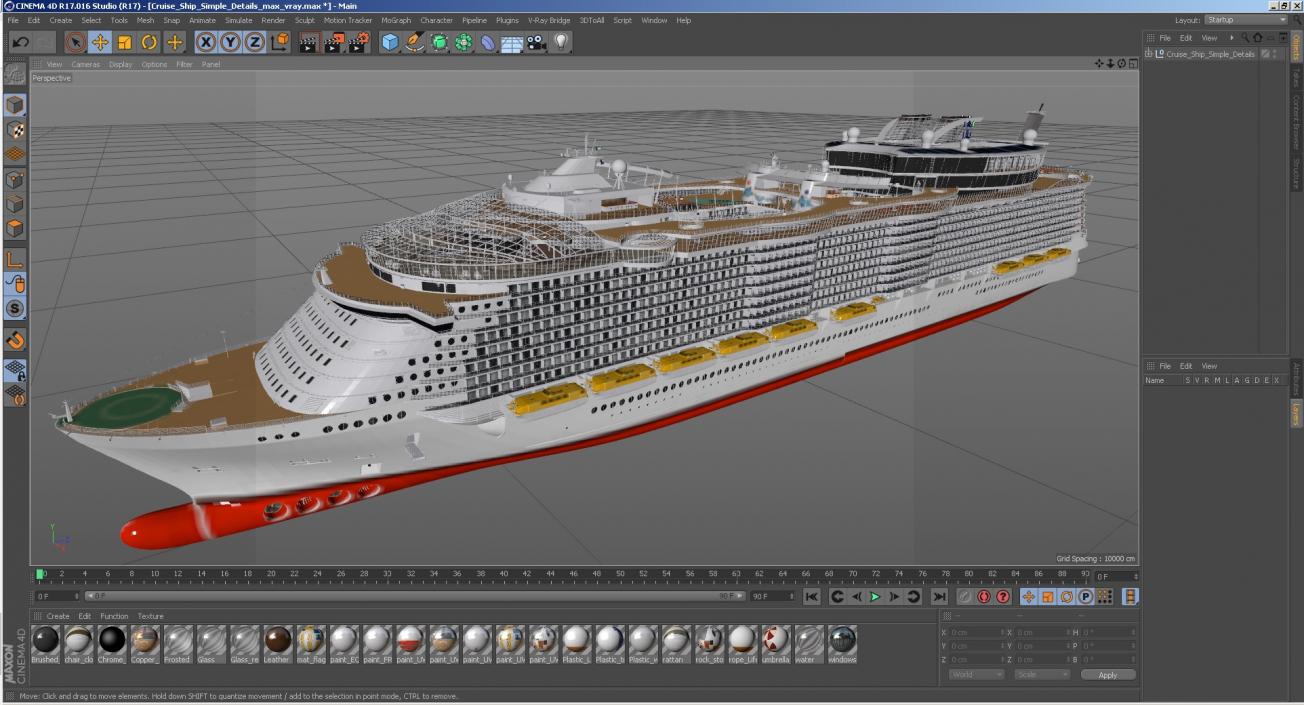 3D Cruise Ship Simple Details