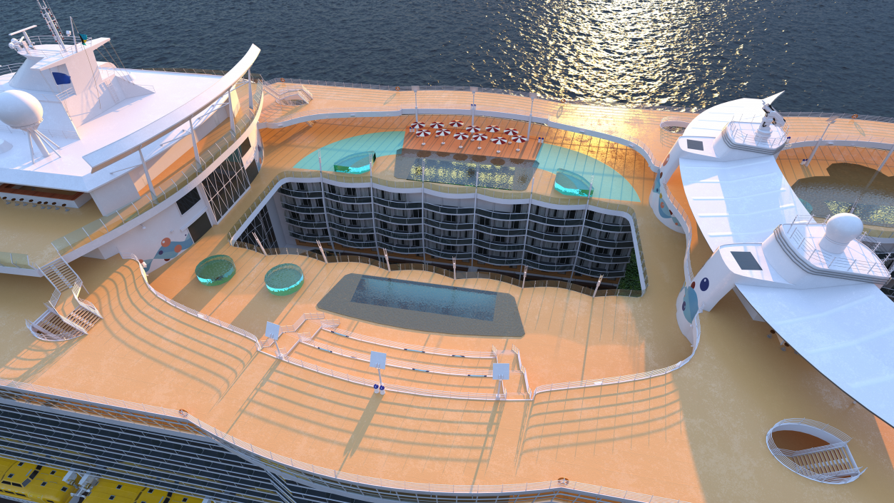 3D Cruise Ship Simple Details