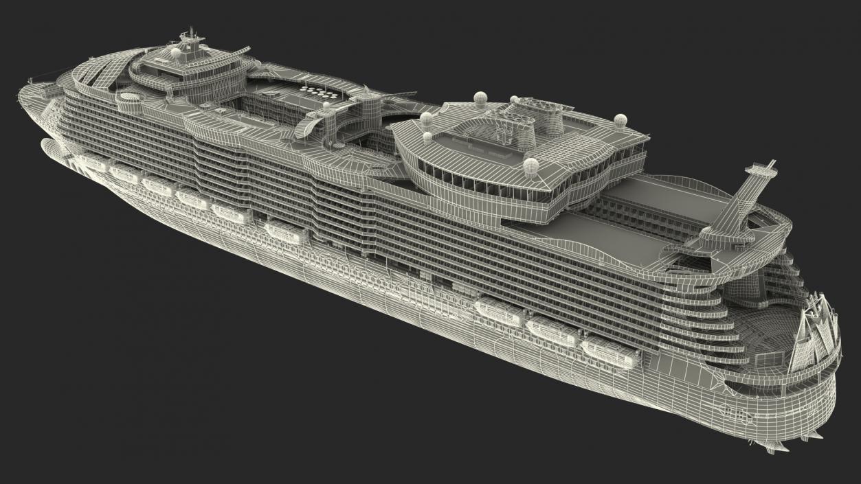 3D Cruise Ship Simple Details