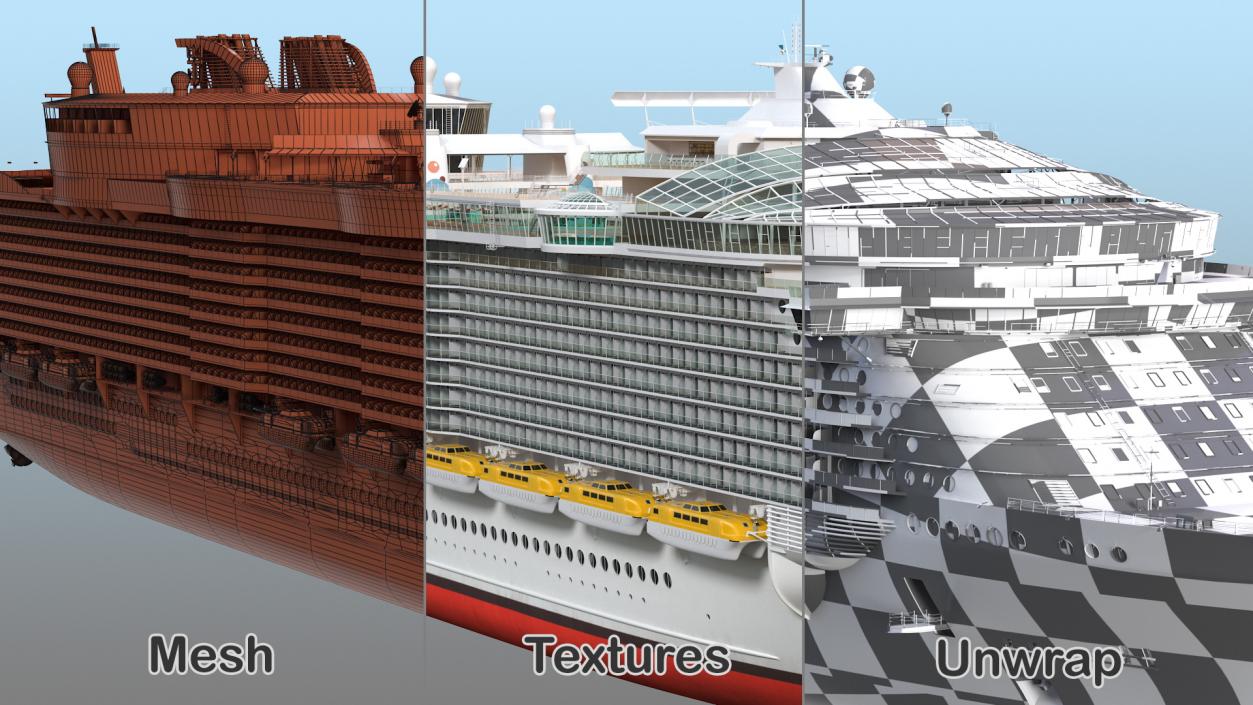 3D Cruise Ship Simple Details