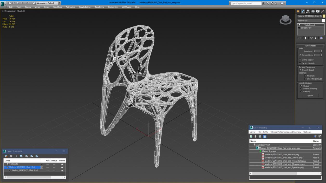 3D model Modern GENERICO Chair Red