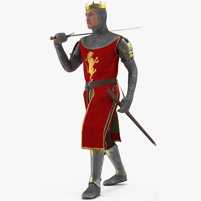 3D Crusader Knight King Rigged for Cinema 4D