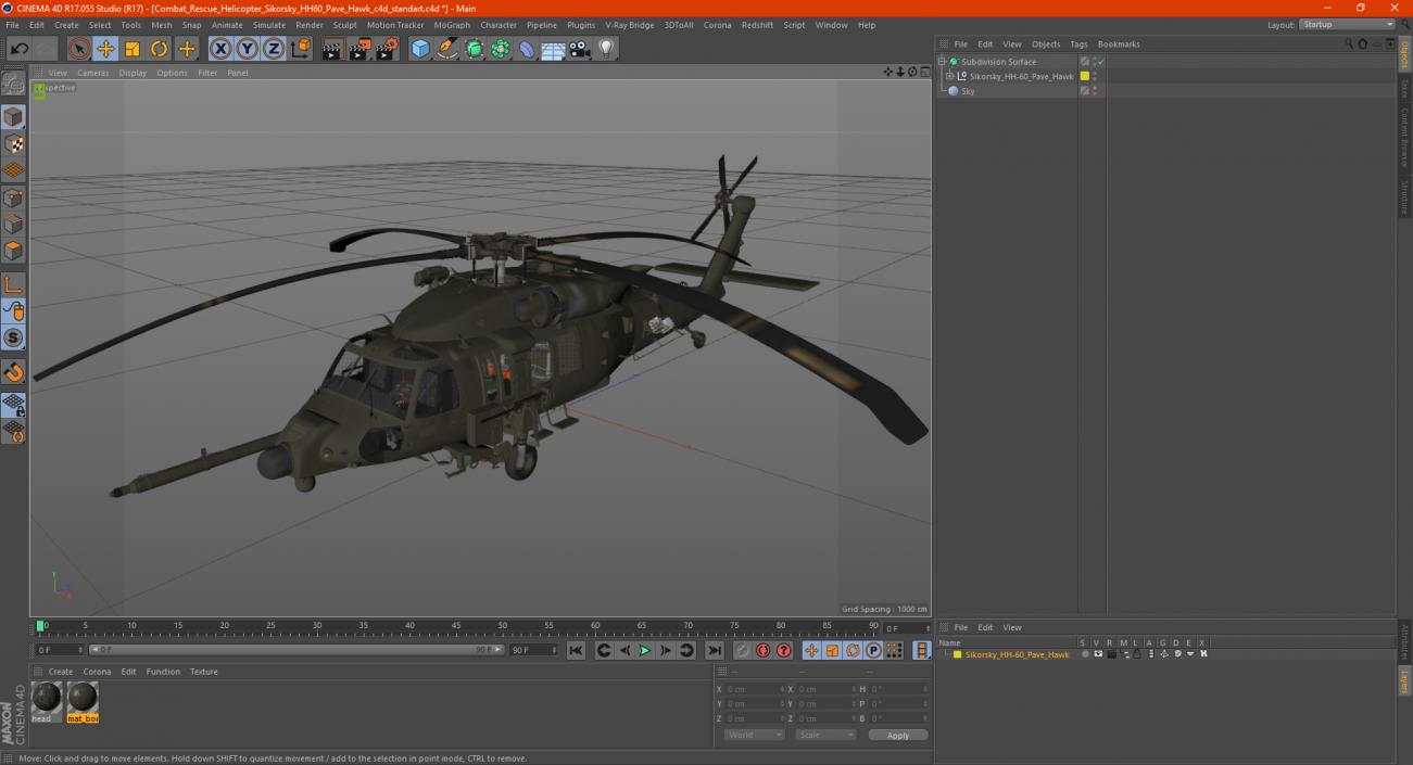 3D Combat Rescue Helicopter Sikorsky HH60 Pave Hawk model