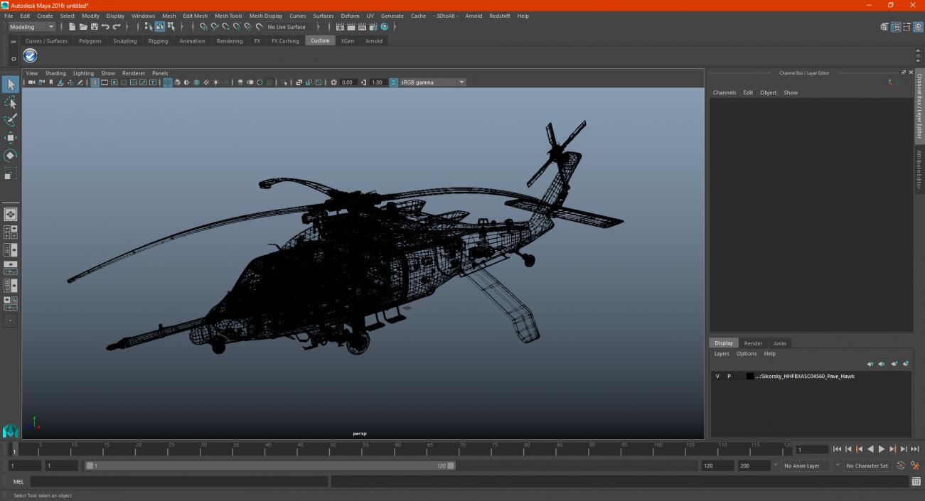 3D Combat Rescue Helicopter Sikorsky HH60 Pave Hawk model