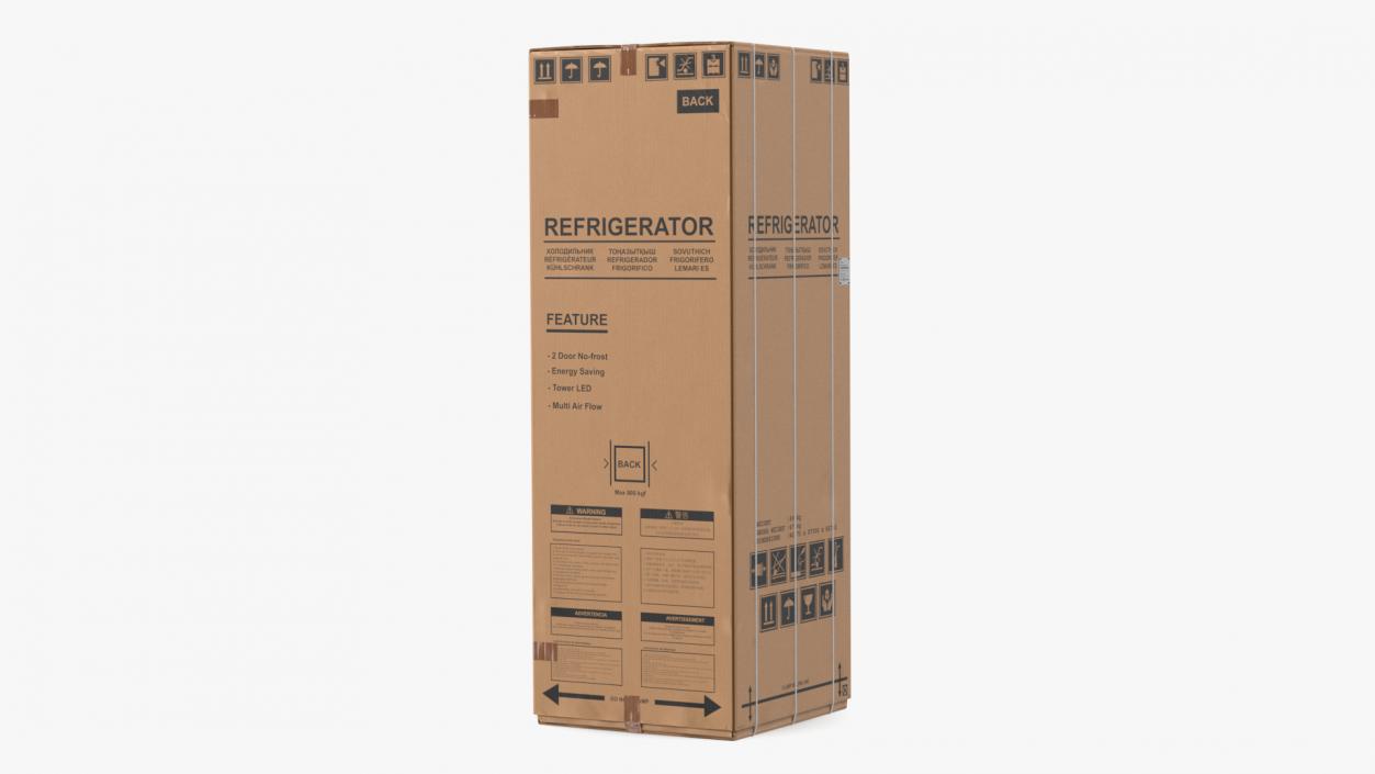 3D Refrigerator Cardboard Package Box New model