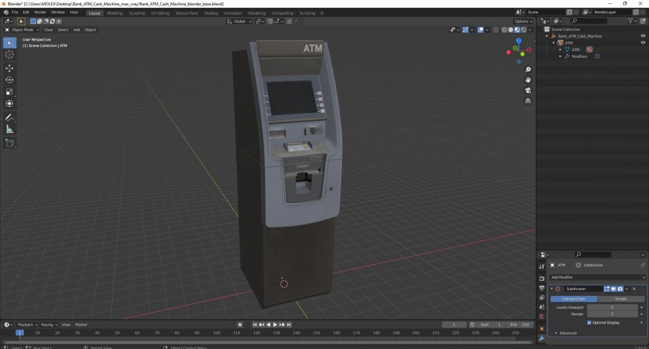 3D Bank ATM Cash Machine