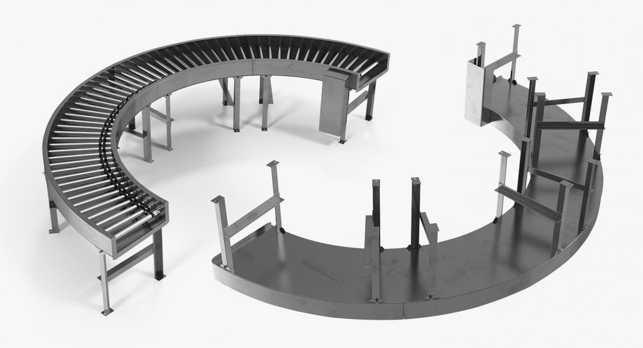 3D model Bend Roller Conveyor Motorised