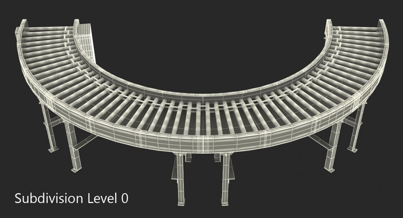 3D model Bend Roller Conveyor Motorised