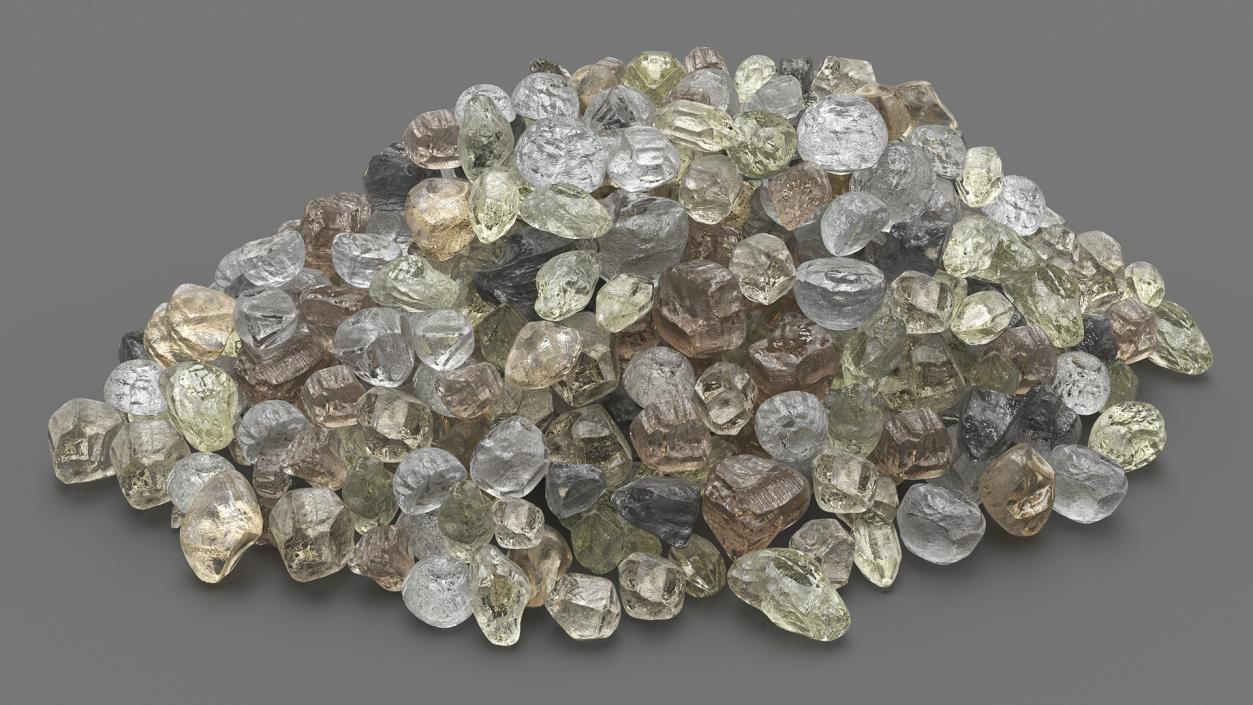 3D Pile of Uncut Diamond