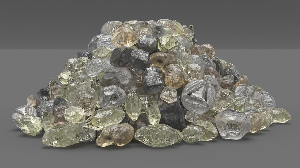 3D Pile of Uncut Diamond