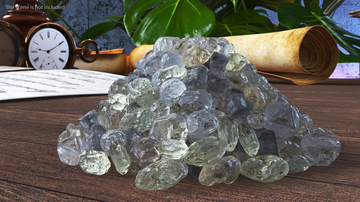 3D Pile of Uncut Diamond